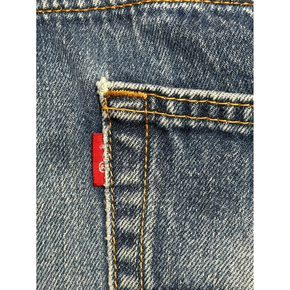 Levis 501 Original Fit Jeans Mens W36 L29 Blue Medium Wash Denim Button Fly Dist